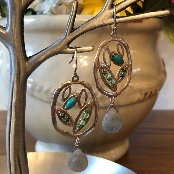 Silpada Silver, Turquoise and Labradorite Earrings - Picture 14 of 16